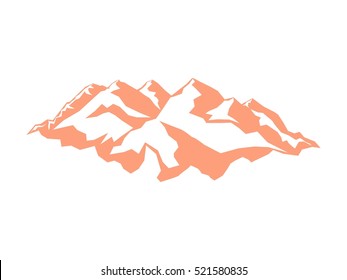 vector mountains peak logo alpine landscape outline illustration