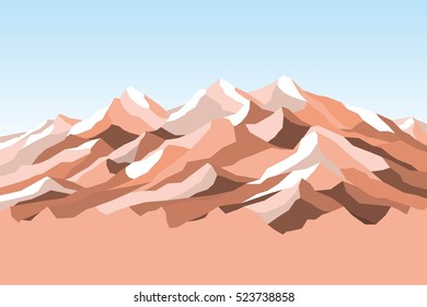 vector mountains salmon landscape polygonal outline illustration
