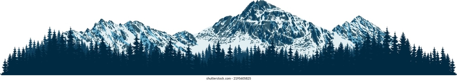 Vector mountains wall decal sticker