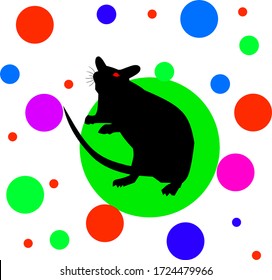 Ratón vector con fondo colorido