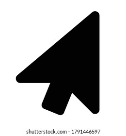 Vector Mouse Cursor Icon. Bold black Pointer Symbol. Flat Design. Isolated Cursor Illustration Eps 10. Perfect For Website Design, App Development and Business Card. Navigation Button. Arrow Logo.