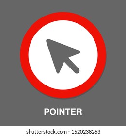 vector mouse cursor symbol - arrow click pointer illustration isolated, web communication icon