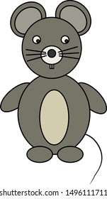 Vector mouse drawing. Children's illustration
