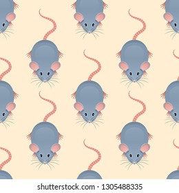 Vector mouse endless pattern. Endless texture with mice.