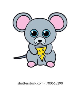 Vector mouse hare on white background for children design