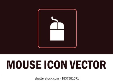 Vector of mouse icon. Isolated on dark background. For designer.