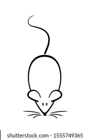 Vector Mouse Logo Design Template. Rat, mouse, mice lineart design.