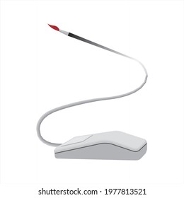 vector of a mouse with a painting brush