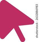 Vector Mouse Pointer Arrow Icon – Classic Computer Cursor Symbol for Web Interfaces, Desktop UI, Digital Navigation, and Interactive Design. Pink Mouse Pointer toolbar pictogram. Vector pictograph