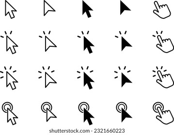 Vector Mouse Pointer Click Set