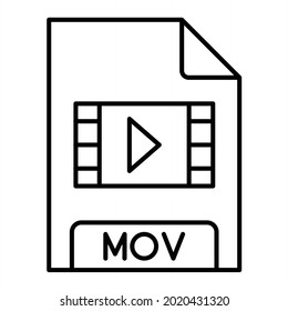 Vector MOV Outline Icon Design
