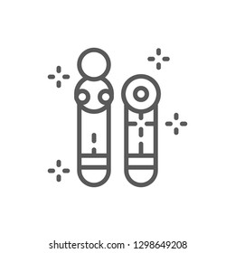 Vector move motion controller, joystick, gamepad line icon. Symbol and sign illustration design. Isolated on white background