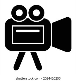  Vector Movie Camera Glyph Icon Design
