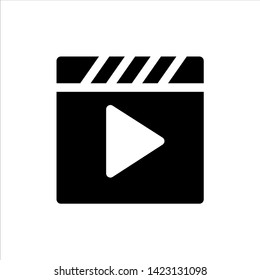 Vector movie, film icon. black cinema symbol with trendy flat style icon for web site design, logo, app, UI isolated on white background