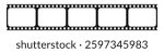Vector Movie film long strip, seamless vintage filmstrip roll frame. Video or movie filmstrip overlay, cinema or photograph camera long film strip isolated on white background.