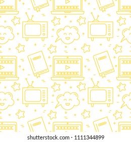 Vector movie genre seamless pattern.