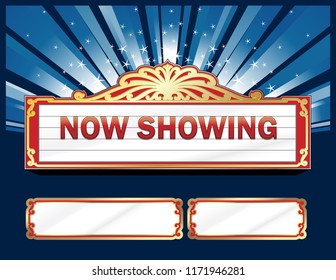 Vector Movie Marquee with additional secondary panel designs