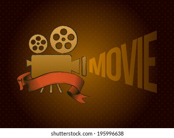 Vector Movie Projector Vintage Movie Concept Stock Vector (Royalty Free ...