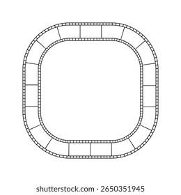 Vector movie tracker for diary and bullet journal. Square line empty template for tracking movies, series, tv shows. Film tipe isolated on white background