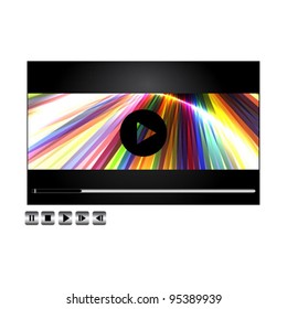 Vector movie/music player with buttons.