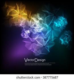 Vector Moving Colorful Lines Abstract Background