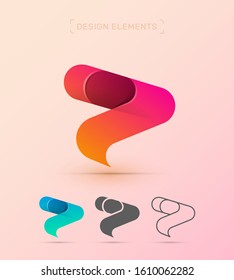 Vector moving forward, company logo design template. Modern, growth and successful business. Flat, fluent, origami style
