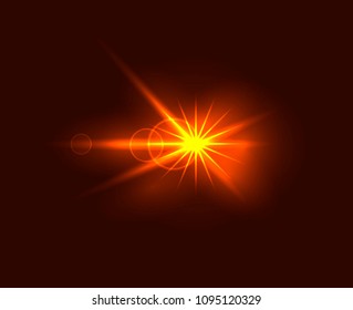 Vector Moving Golden Light, Abstract Shining Template.