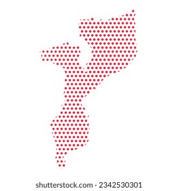 Ilustración de Mapa Dotado Vector Mozambique, puede ser utilizada para diseños de negocios, presentaciones o cualquier diseño adecuado.