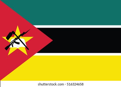 Vector Mozambique flag, Mozambique flag illustration, Mozambique flag picture, Mozambique flag image