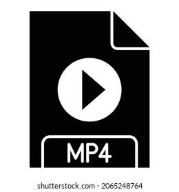 Vector MP4 Glyph Icon Design
