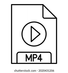 Vector MP4 Outline Icon Design
