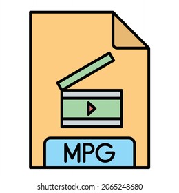 Vektor MPG-Bilddesign mit ausgefülltem Leitbild
