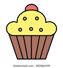 Vector Muffin Filled Outline Icon Design

