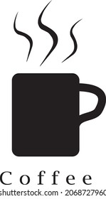 vector mug coffee black white. Vector Illustration