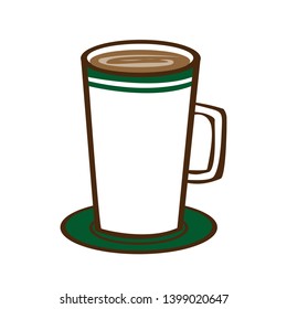 A vector of a mug with coffee in it.