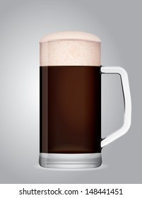 vector mug of dark beer