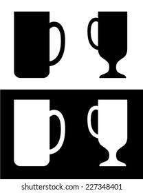 Vector Mug Set in Black and Reverse