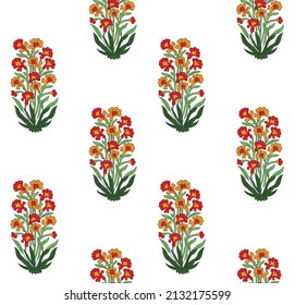 vector Mughal motif Pattern on white background