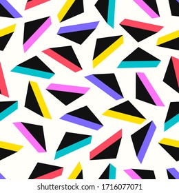 vector multi 3 dimension triangle seamless pattern on white
