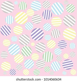 Vector - Multi color of circle on pink background. Concept Pastel color. Sweet image. Can be use for valentine's day, Invitation. 