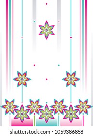 Vector multi color floral greeting card