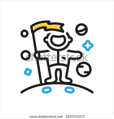 Vector multi color icon for accomplish