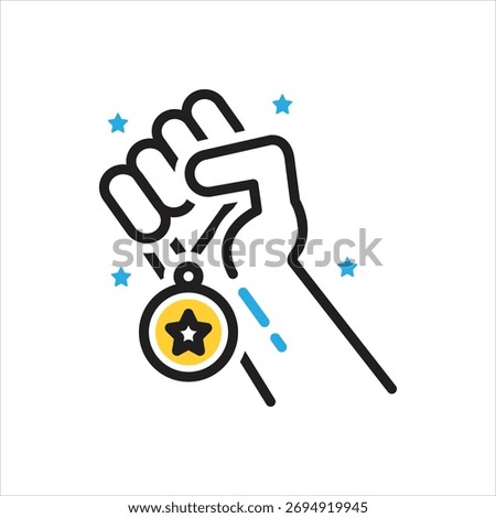 Vector multi color icon for accomplish