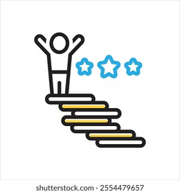 Vector multi color icon for achieve