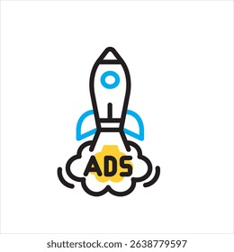 Vector multi color icon for ad boosting