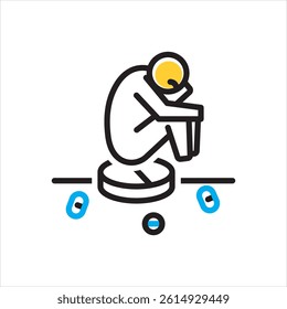 Vector multi color icon for addiction