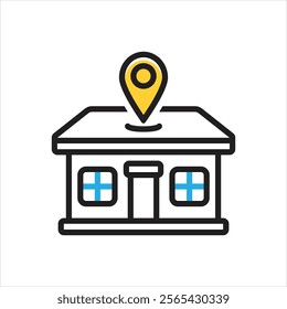 Vector multi color icon for address