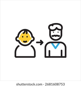 Vector icono multicolor para la edad