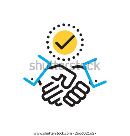 Vector multi color icon for agreed