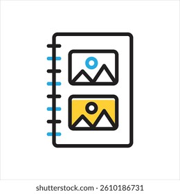 Vector multi color icon for album